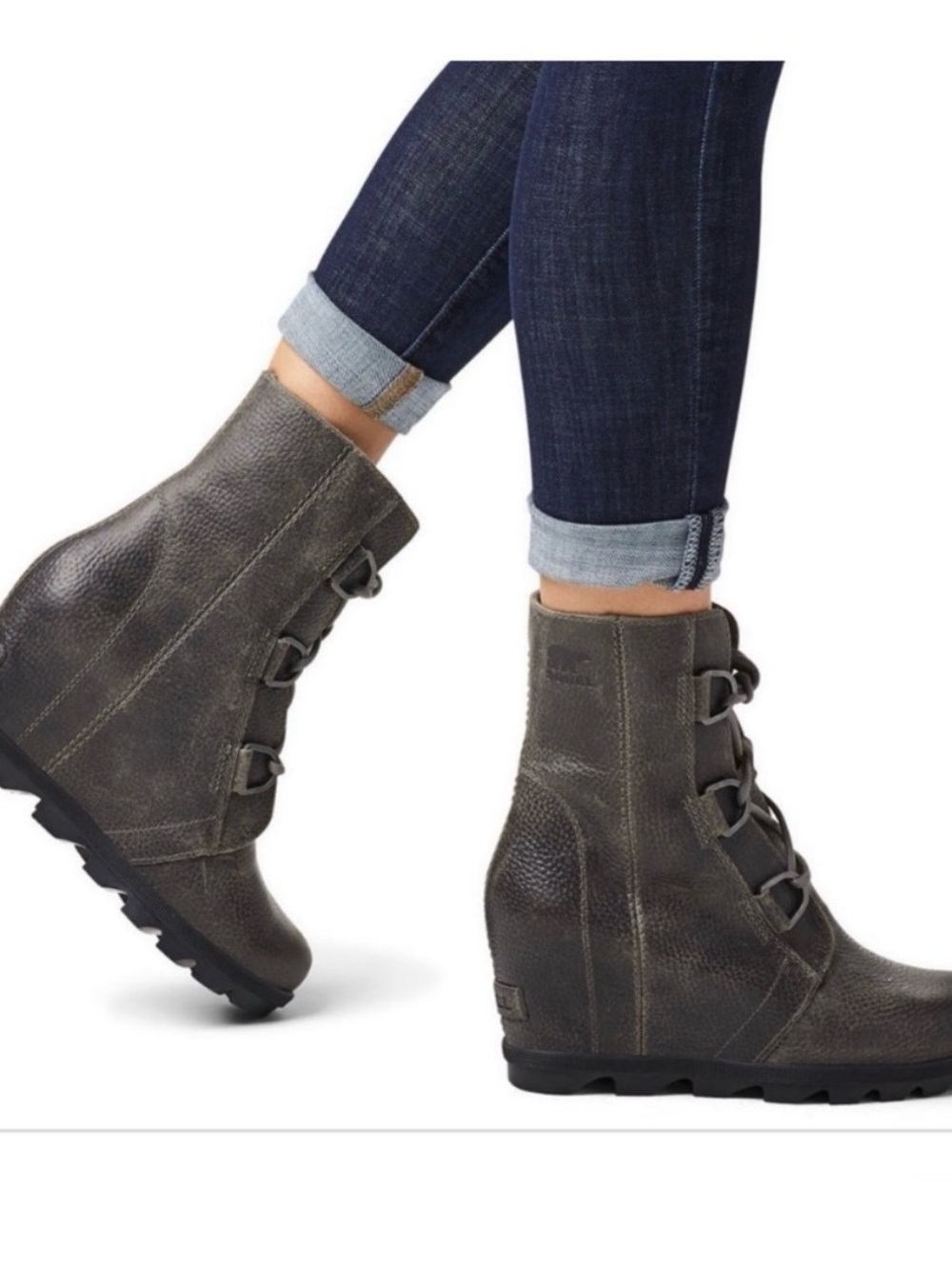 Sorel Dark Brown Lace-Up Wedge Winter Boot